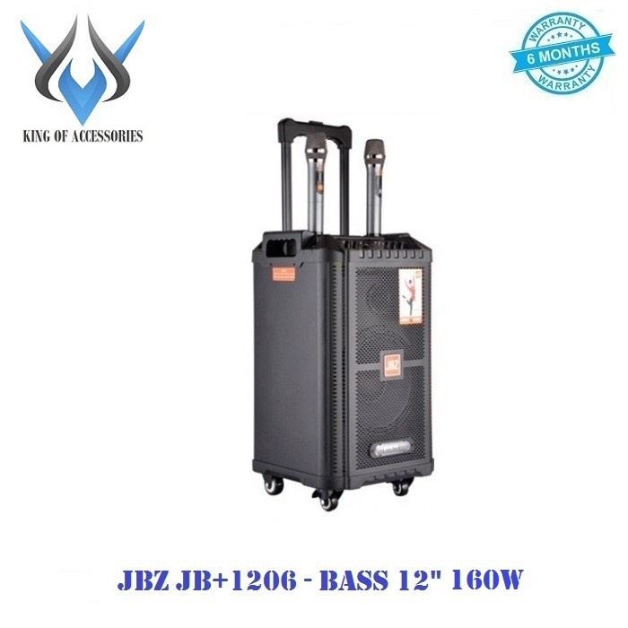 Loa kéo di động Karaoke Bluetooth cao cấp JBZ JB+0806 1006 1206 Bass 2 Tấc + Kèm 2 micro