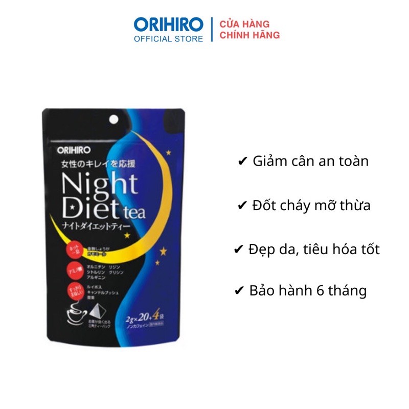 Trà giảm cân Night Diet Tea Orihiro 20 gói/túi và 24 gói/túi