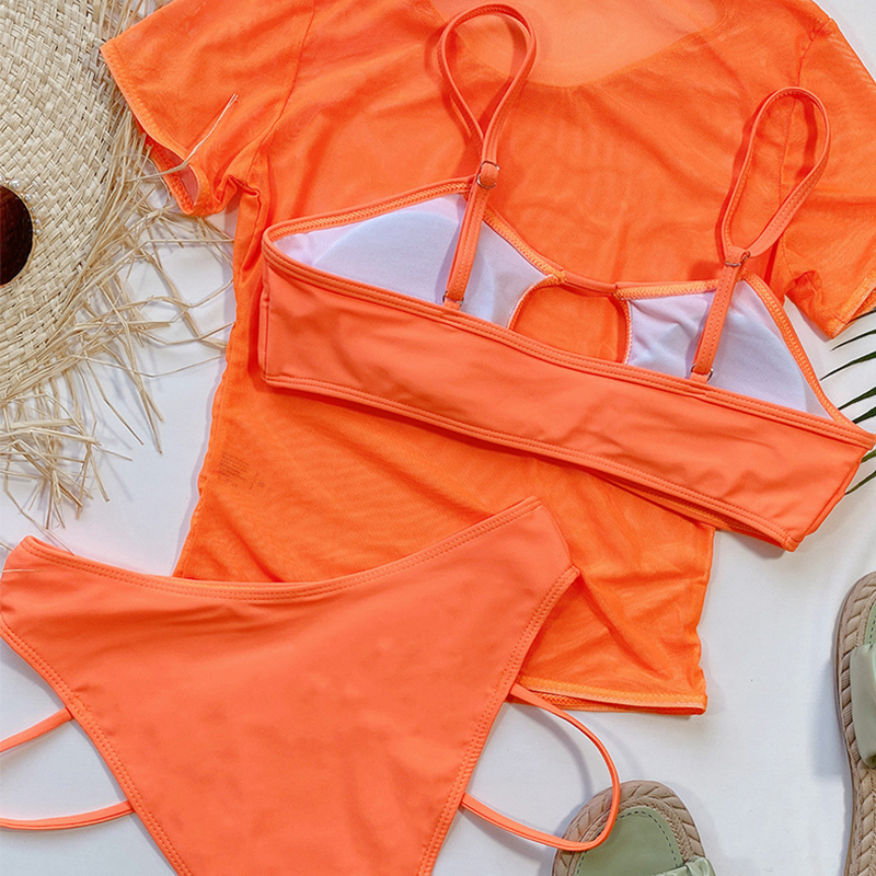 Bộ Đồ Bơi Hai Mảnh Kèm Áo Khoác Ngoài Xinh Xắn Cho Nữ | BigBuy360 - bigbuy360.vn