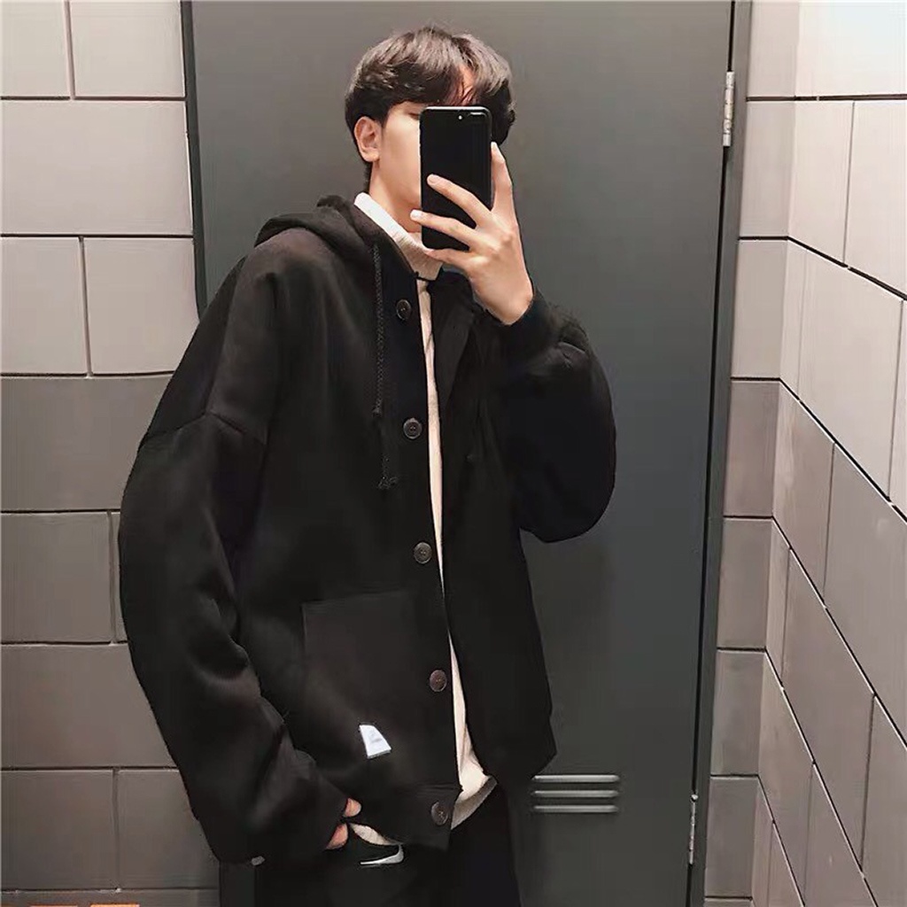 Áo Hoodie Cúc COLLUSION Cotton CAO CẤP Nam Nữ Ulzzang Form Rộng Nam Nữ Áo Khoác Nỉ Unisex Hoodie Oversize Leevin Store