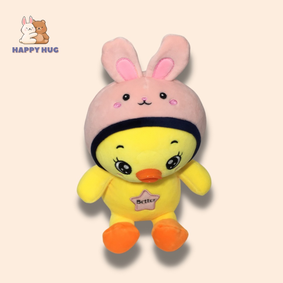 Đồ chơi gấu bông vịt cosplay thỏ, ếch siêu dễ thương size 26cm thú nhồi bông gòn cao cấp - Happy Hug