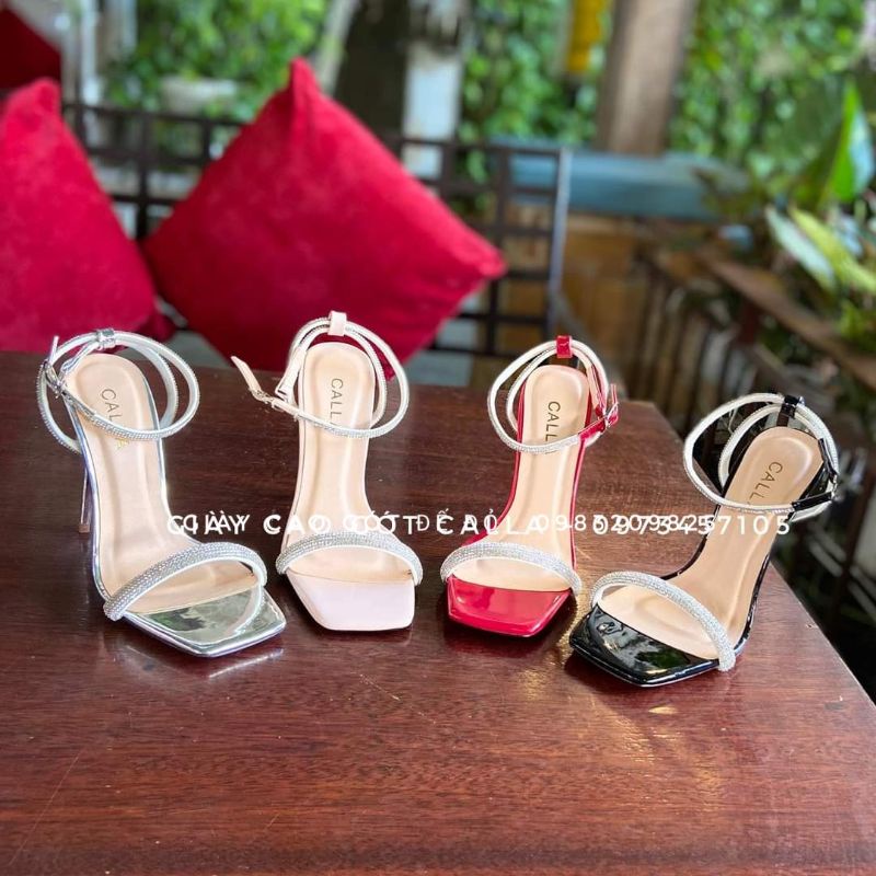 Giày sandanl hở gót đính đá đủ 4 màu 9 _10cm.  và 11_12cm