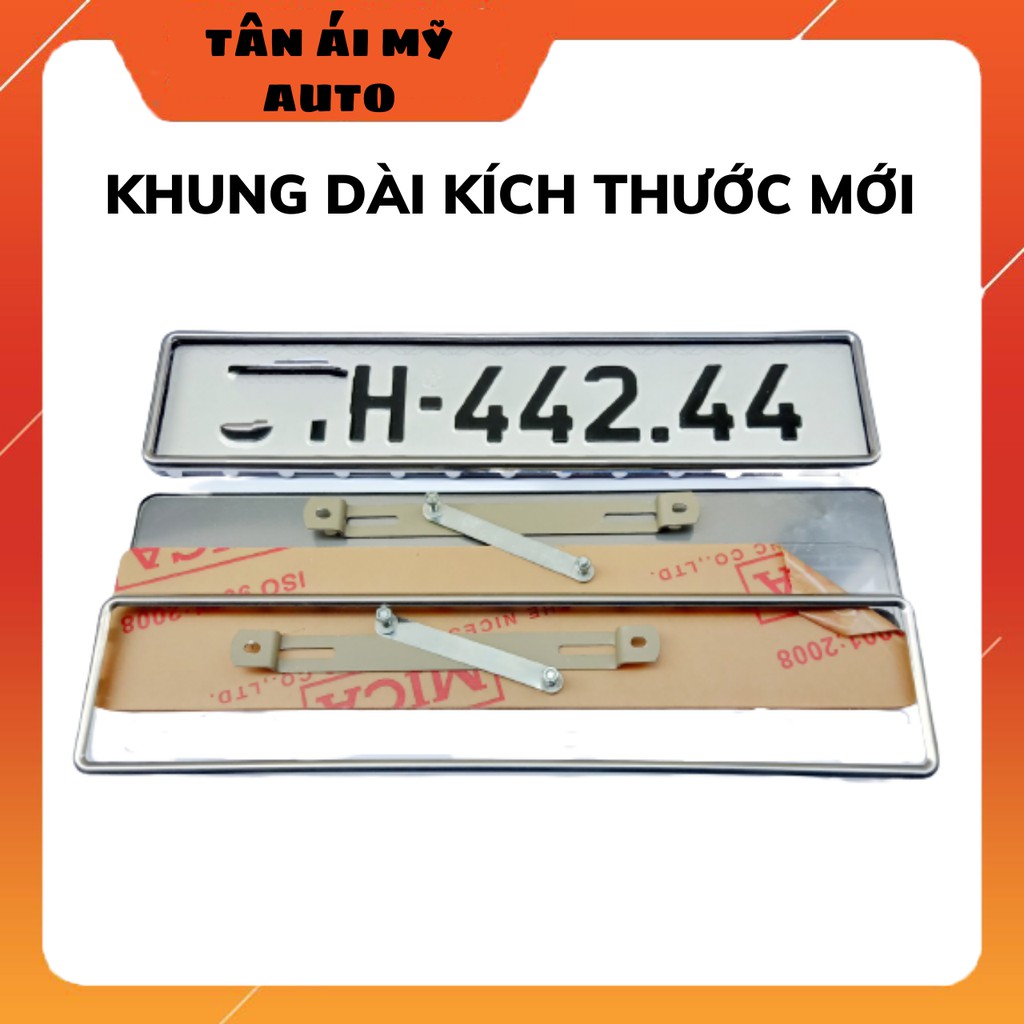 khung biển số ô tô loại khung dài kích thước mới khung có viền inox đủ phụ kiện