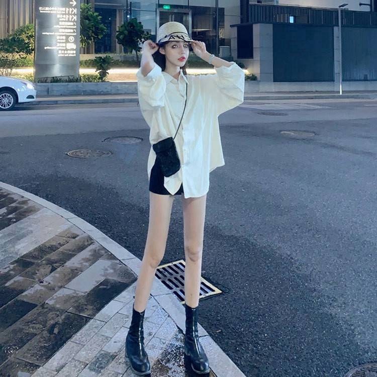 Áo sơ mi tay dài dáng rộng phong cách Hàn Quốc cổ điển dành cho phái nữ