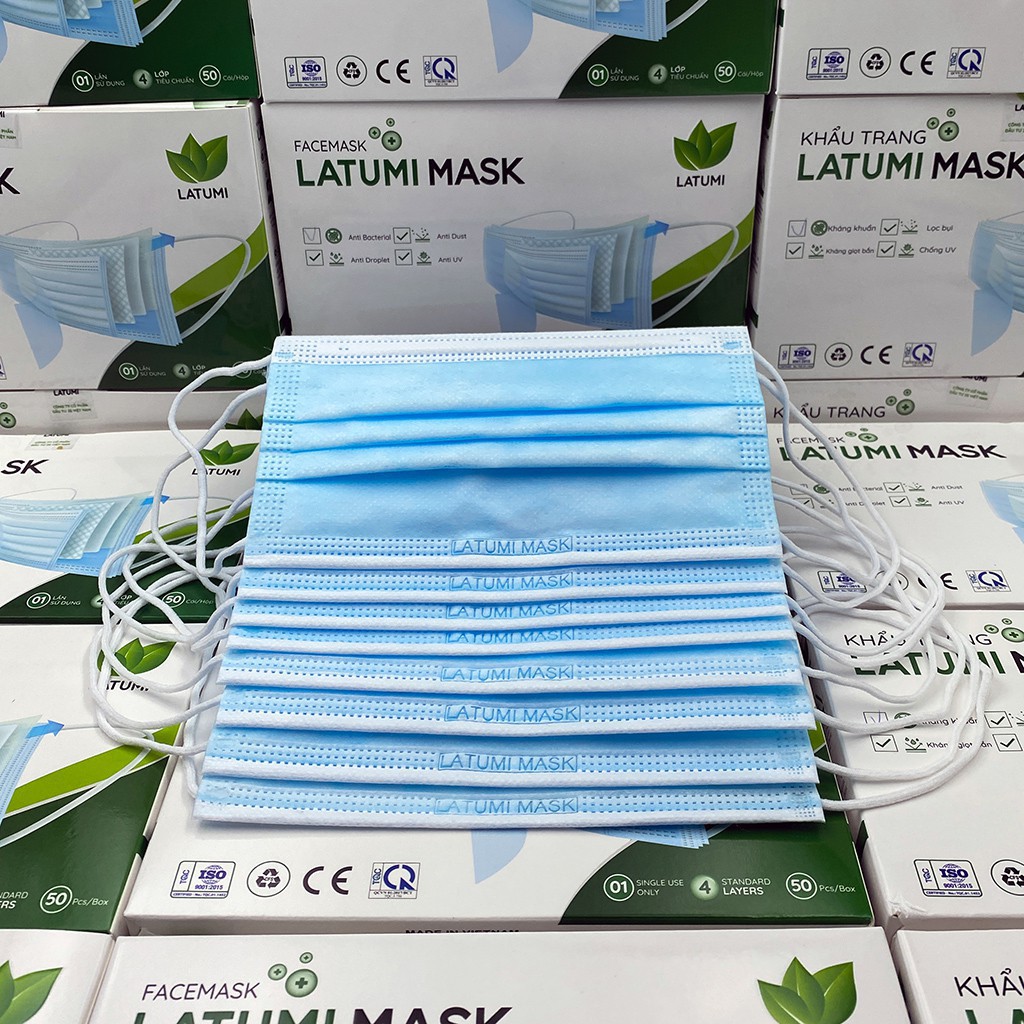 Khẩu Trang Y Tế 4 Lớp LATUMI Kháng Khuẩn,Siêu Dày