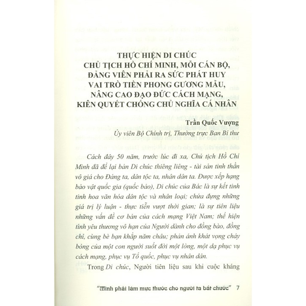 Sách - &quot;Mình Phải Làm Mực Thước Cho Người Ta Bắt Chước&quot;
