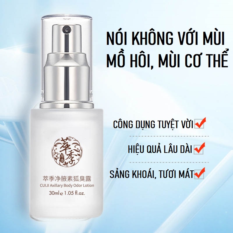 Xịt Khử Mùi Cao Cấp Ngăn Mồ Hôi Khô ,Thoáng Vùng Da Dưới Cánh Tay Hương Thơm Bền Lâu 30ML