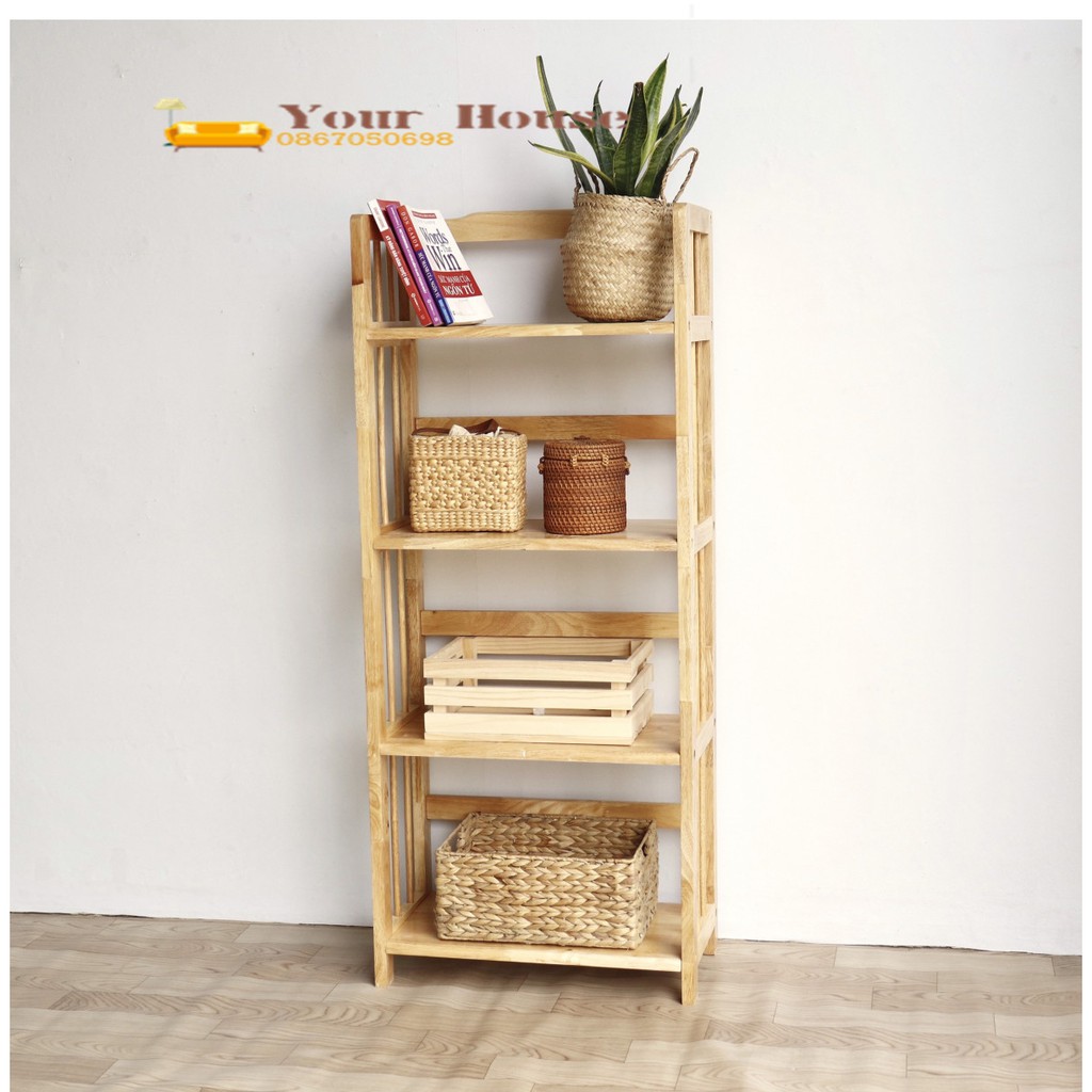 Giá Sách, Kệ Sách 4 Tầng Rộng 50cm YOUR HOUSE Gỗ Tự Nhiện Tiêu Chuẩn Xuất Khẩu