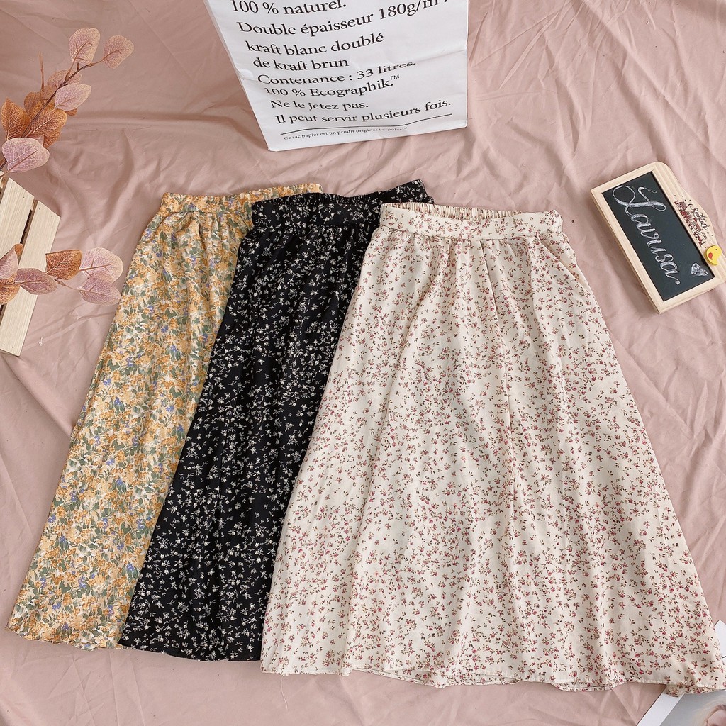 Chân Váy Hoa Nhí Chun Sau Nhiều Màu 🐷FREESHIP🐷 Chân Váy Dài Vintage LAVUSA Chất Voan Nhật Cực Mát | BigBuy360 - bigbuy360.vn