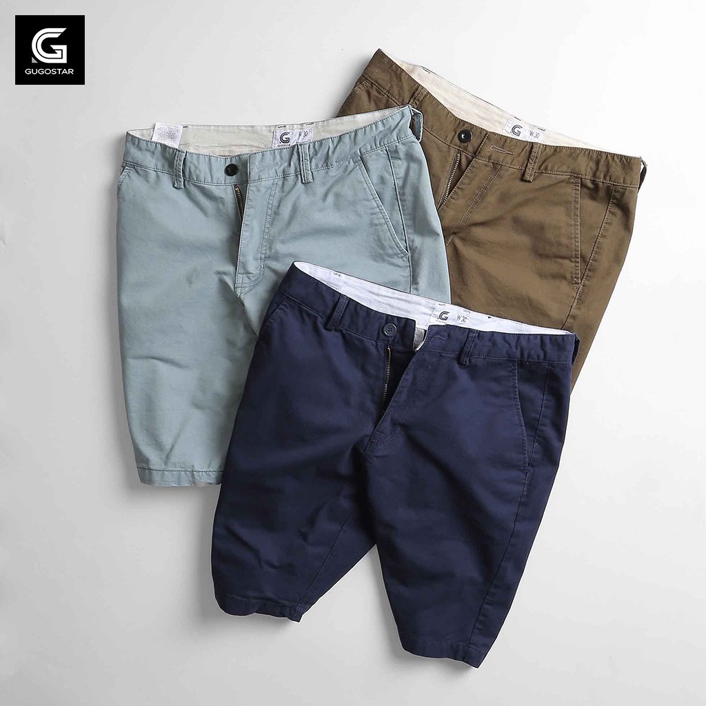 Quần Short Nam KAKI TRƠN G G293, Vải Dày Mịn Chất Lượng - GUGOSTAR