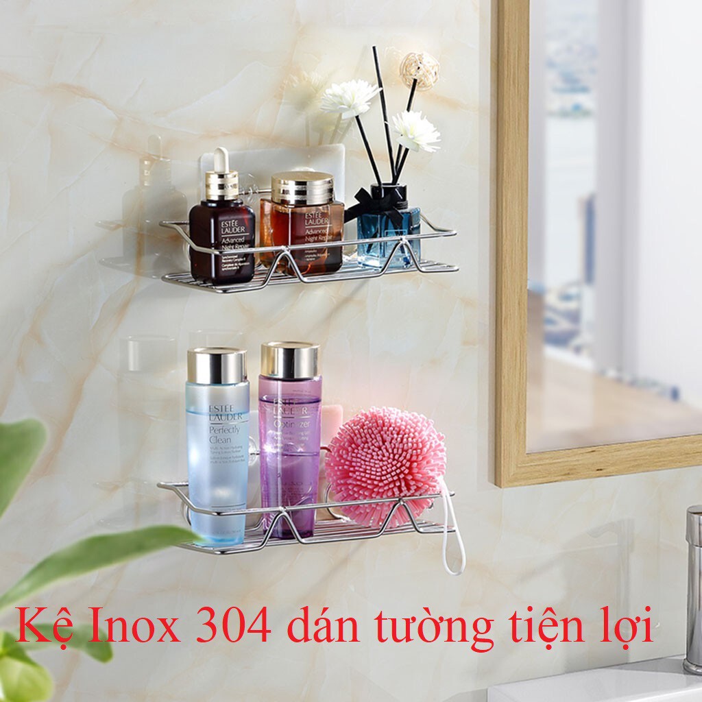 Kệ inox nhà tắm - Kệ mỹ phẩm - Kệ gia vị - Kệ dán tường đa năng