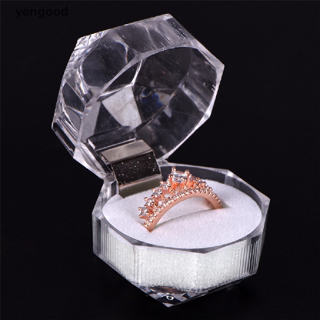 Hộp Đựng Nhẫn Cưới / Đính Hôn Bằng Chất Liệu Acrylic Trong Suốt