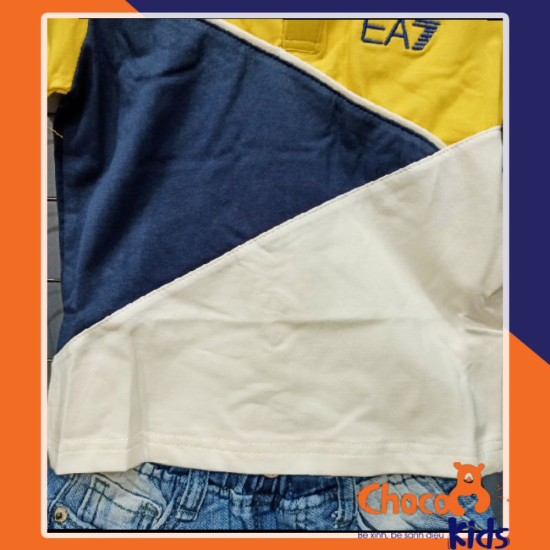 ÁO THUN BÉ TRAI MÀU VÀNG SIZE ĐẠI CÓ CỔ TRỤ ÁO POLO CAO CẤP