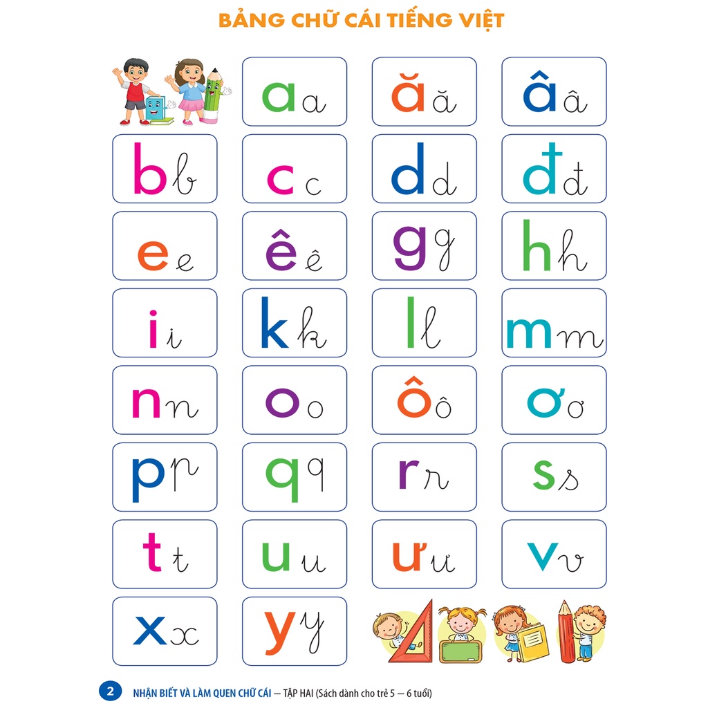 Sách Nhận biết và làm quen chữ cái – Sách dành cho trẻ 5 – 6 tuổi - Tập 2