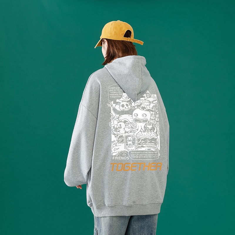 Ifnicefuture Bán Chạy Áo hoodie Tay Dài Dáng Rộng In Họa Tiết Thời Trang Hàn Quốc Cho Cặp Đôi