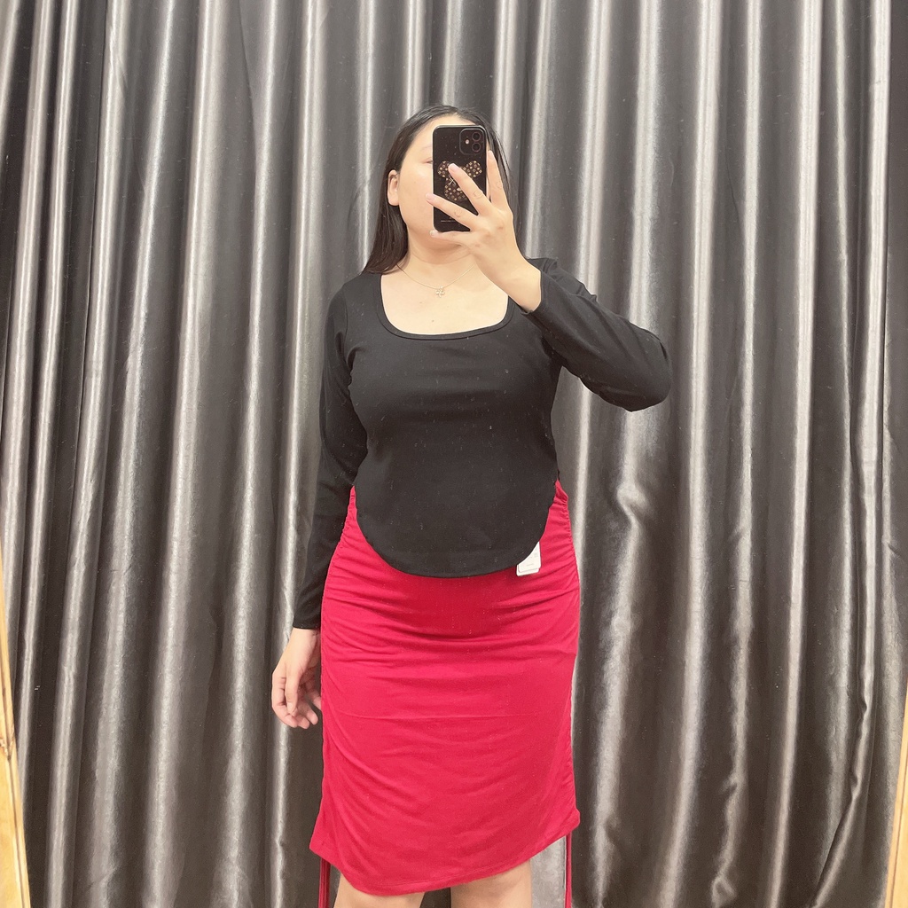Áo Thun Bigsize Nữ Tay Dài Tôn Dáng Tôn Eo,Áo Thun kiểu Croptop Size Lớn Chất Thun Borib Ôm Body MÃ TD5