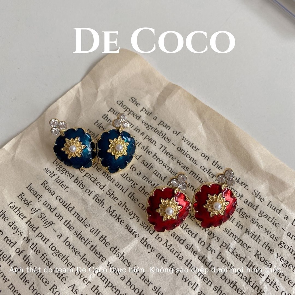 Bông tai khuyên tai nữ vintage Queen De Coco