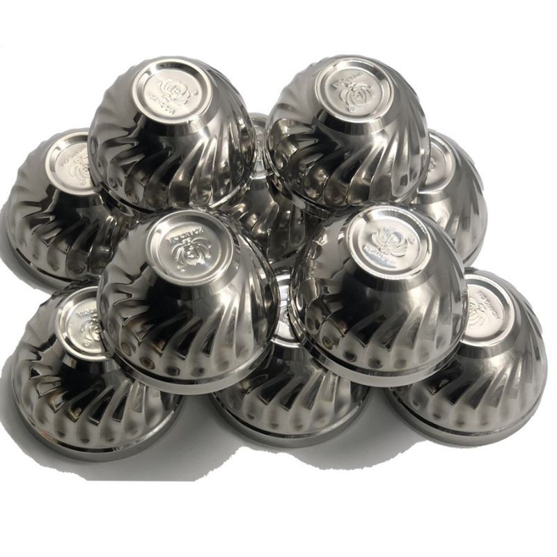 Bát ăn cơm inox xoắn chống nóng ,combo 10 cái