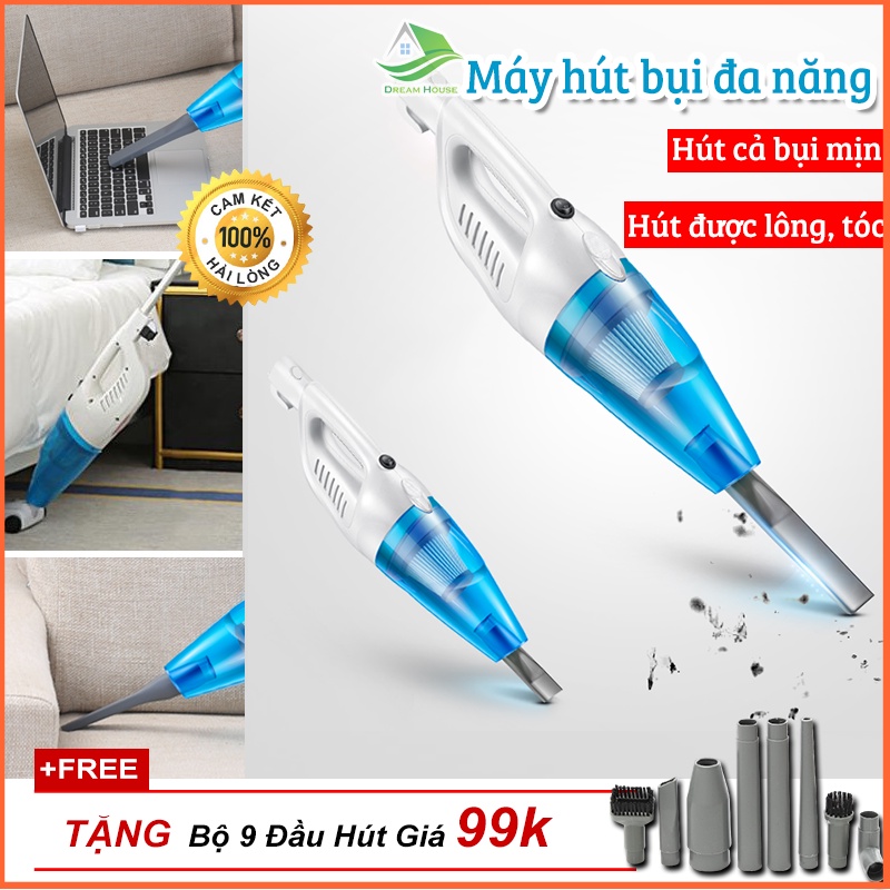 [BH 1 ĐỔI 1] Máy hút bụi gia đình 2in1 công suất mạnh đa năng tiện dụng lực hút 12000Pa TẶNG 9 ĐẦU HÚT