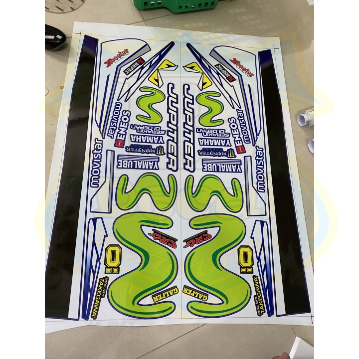 ( Quí khách vui lòng mang ra tiệm cho thợ dán ) Tem jupiter mx movistar xanh đen