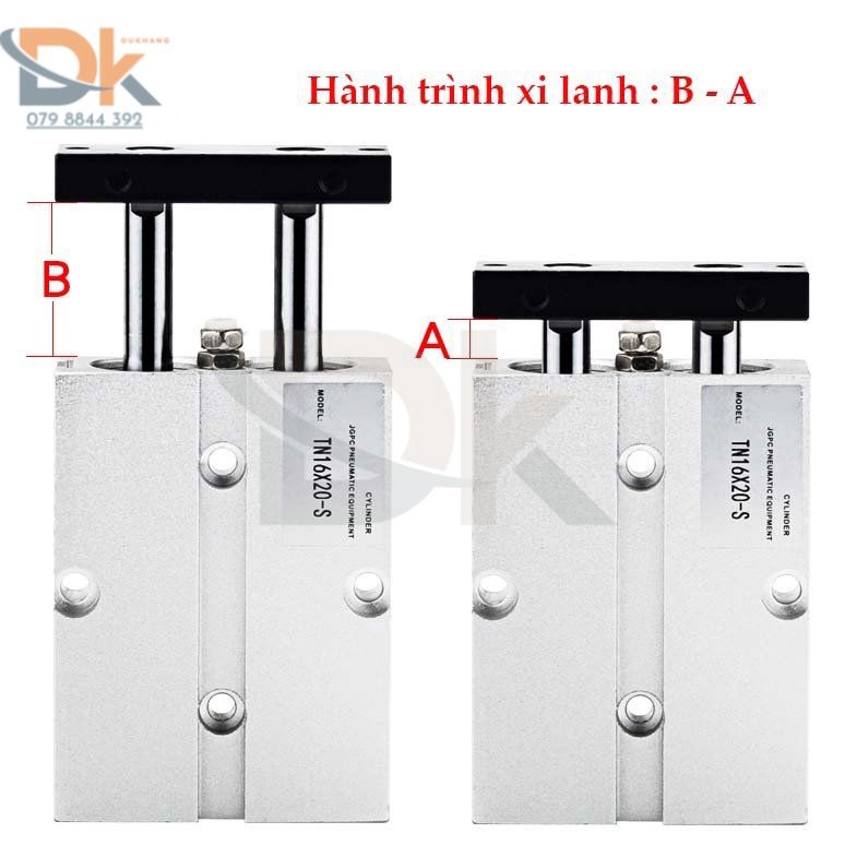 Xi lanh khí nén 2 ty TN10 16 20