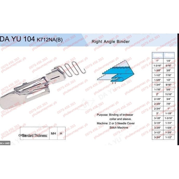 Cữ viền 2 mép máy Kansai-   Dayu104