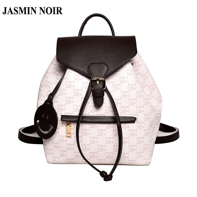 Balo Da JASMIN NOIR PU Dây Rút In Chữ Thời Trang Cho Nữ