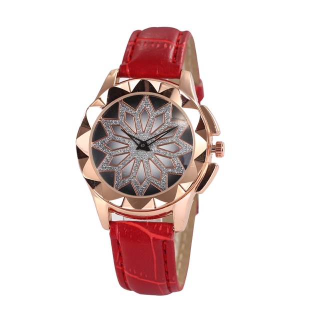 Đồng hồ nữ Ulzzang mặt hoa dây da mẫu mới hot | BigBuy360 - bigbuy360.vn
