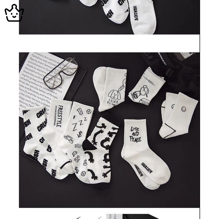 Vớ cotton Thể Thao Dễ Thương Phong Cách Hàn Quốc Cho Nam Và Nữ JP6