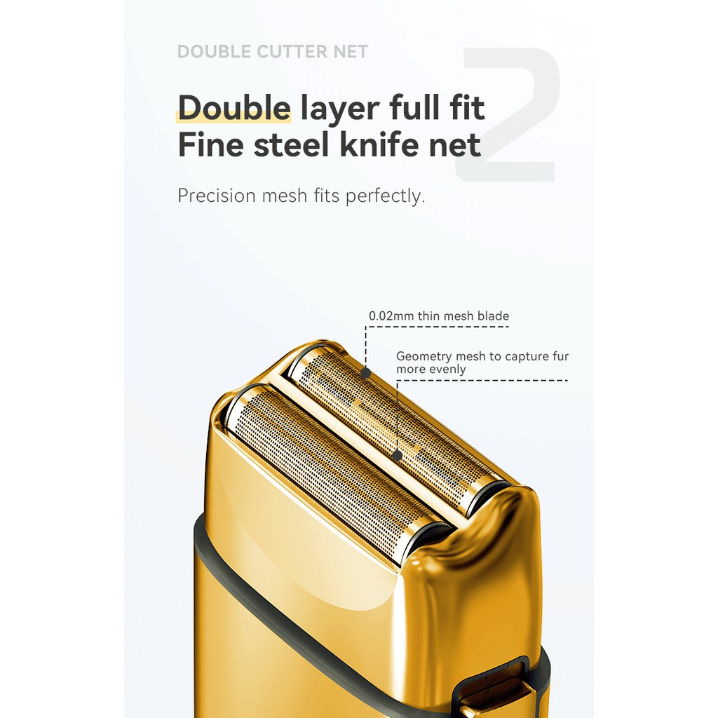Máy cạo râu Kemei Pro Titan 0mm đầu cạo tròn không dây dễ dàng sạc điện phù hợp mọi cơ thể