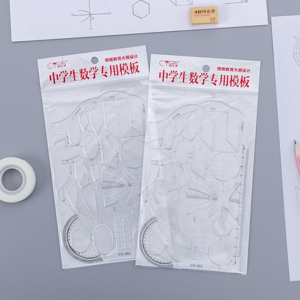 Thước nhựa dẻo vẽ hình học Pison D18,5 x C11,5cm đa năng tiện dụng cho học sinh - 1 cái