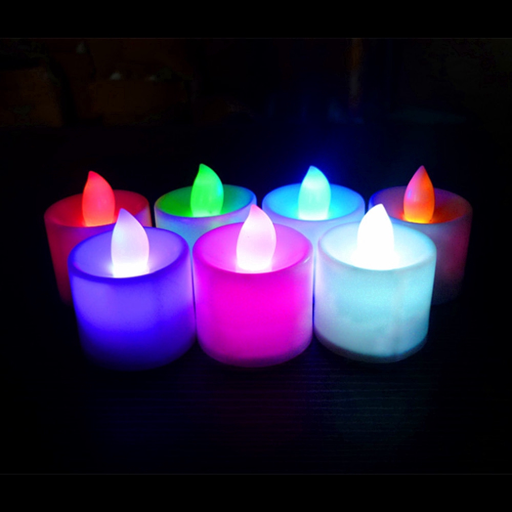 Nến điện LED không lửa bằng nhựa sáp nhỏ sáng tạo trang trí đám cưới làm đạo cụ tỏ tình