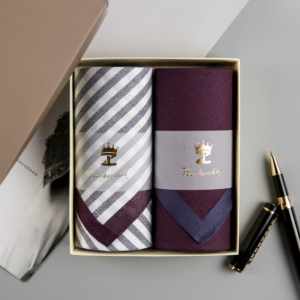 Khăn Tay Vuông 100% Cotton Họa Tiết Sọc Vintage