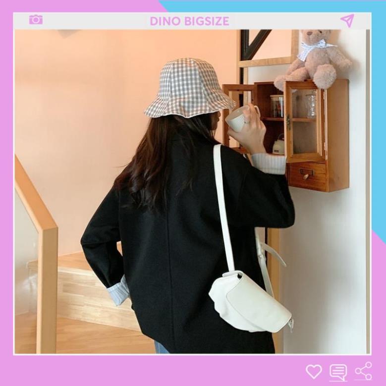 -  - Áo blazer nữ bigsize, Áo khoác blazer nữ kiểu dáng basic màu đen 60-100kg - DINO
