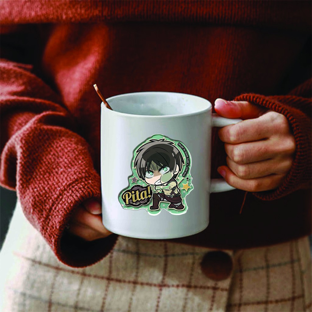 Cốc sứ trắng in hình ATTACK ON TITAN Đại Chiến Titan anime chibi dễ thương xinh xắn M2