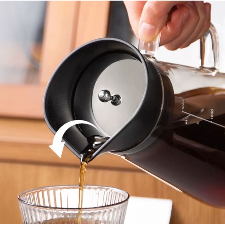 Bình Thủy Tinh Pha Cà Phê Cold Brew 1,2Lít - 1,4L - 1,5L có tay cầm, Chịu Nhiệt Tốt.