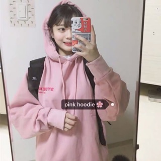 Áo Hoodie Hồng thêu chữ STUDENT ( Có ảnh thật )