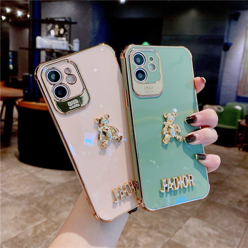 Ốp điện thoại silicon mềm họa tiết gấu thích hợp cho Iphone 7 8+ SE X XS XR XSMAX 11 11pro 11promax 12 12promax Jsxx