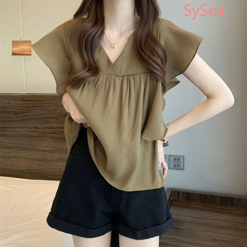 Áo Sơ Mi Chiffon Plus size Phong Cách Pháp Thời Trang Mùa Hè Cho Nữ