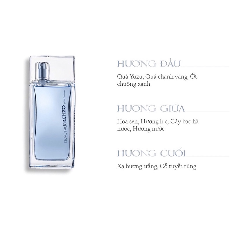 Chính Hãng | Nước hoa Mini Nam Nữ L'Eau Par Kenzo pour homme 5ML Hương Biển Thơm Mát Lưu Hương Lâu