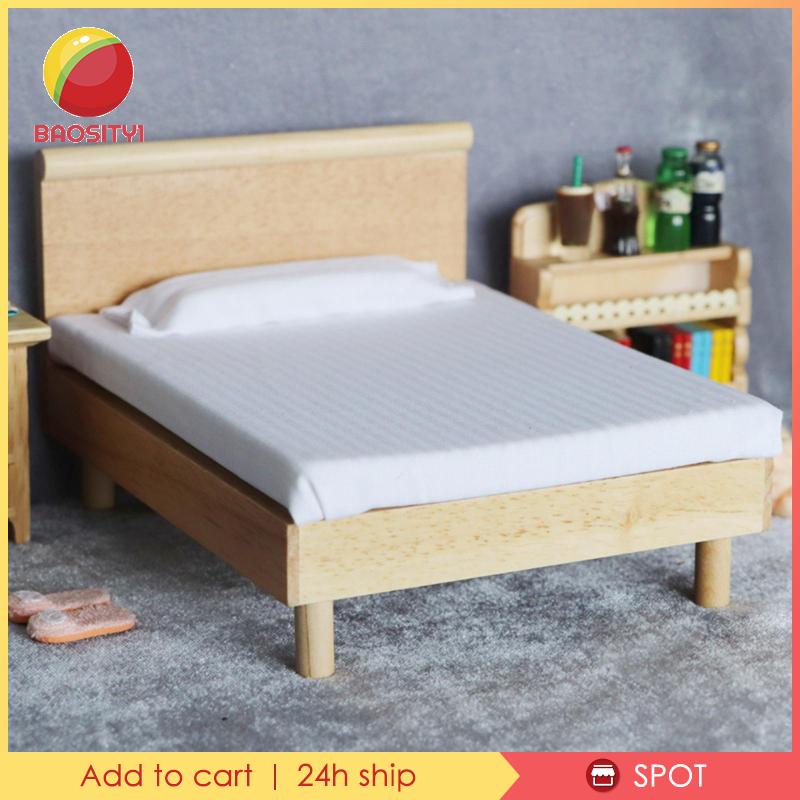 Mô Hình Giường Ngủ Mini Tỉ Lệ 1:12 Phong Cách Cổ Điển Trang Trí Nhà Búp Bê