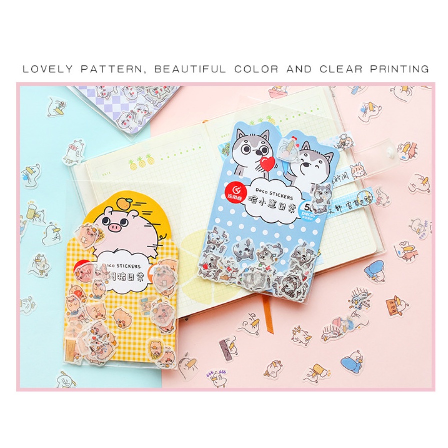 Sticker gói mẫu hình con vật dễ thương