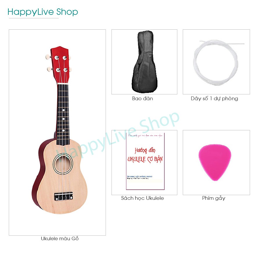 Đàn Ukulele size Soprano Magnate GỖ ( Cần Gỗ ) tặng bao + phím gảy + dây dự phòng + cẩm nang hướng dẫn