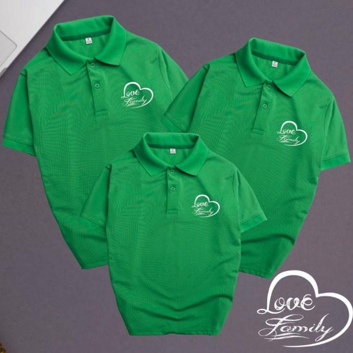 Áo Thun Nam Nữ Gia Đình POLO Có Cổ Chất  Poly Thái 4 Chiều Đủ Size Cho Các Thành Viên Gia Đình Từ 8 -100kg - LOVE FAMILY