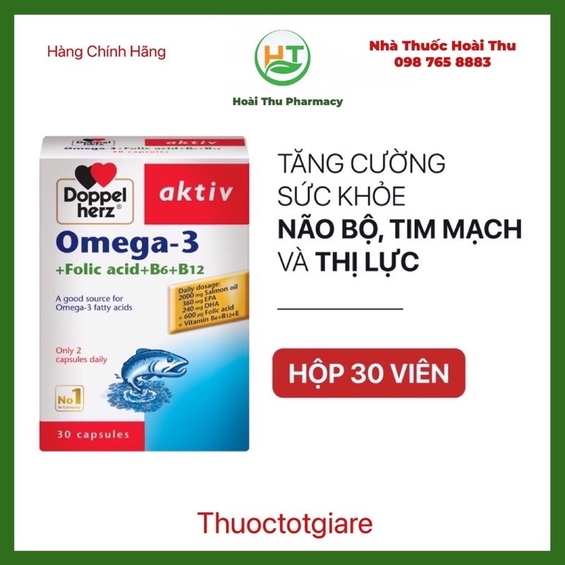 Doppelherz Omega 3 - Bổ sung Omega 3 giúp tăng cường sức khỏe tim mạch và não bộ