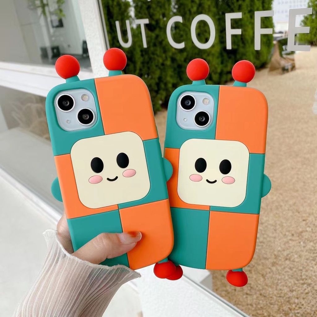 Ốp Điện Thoại Silicon Mềm Hình robot 3d Cho iphone 15promax 14 pro max 14 plus 14 13 pro max 12 pro max 11 pro max xs max xr x xs 7 8 plus