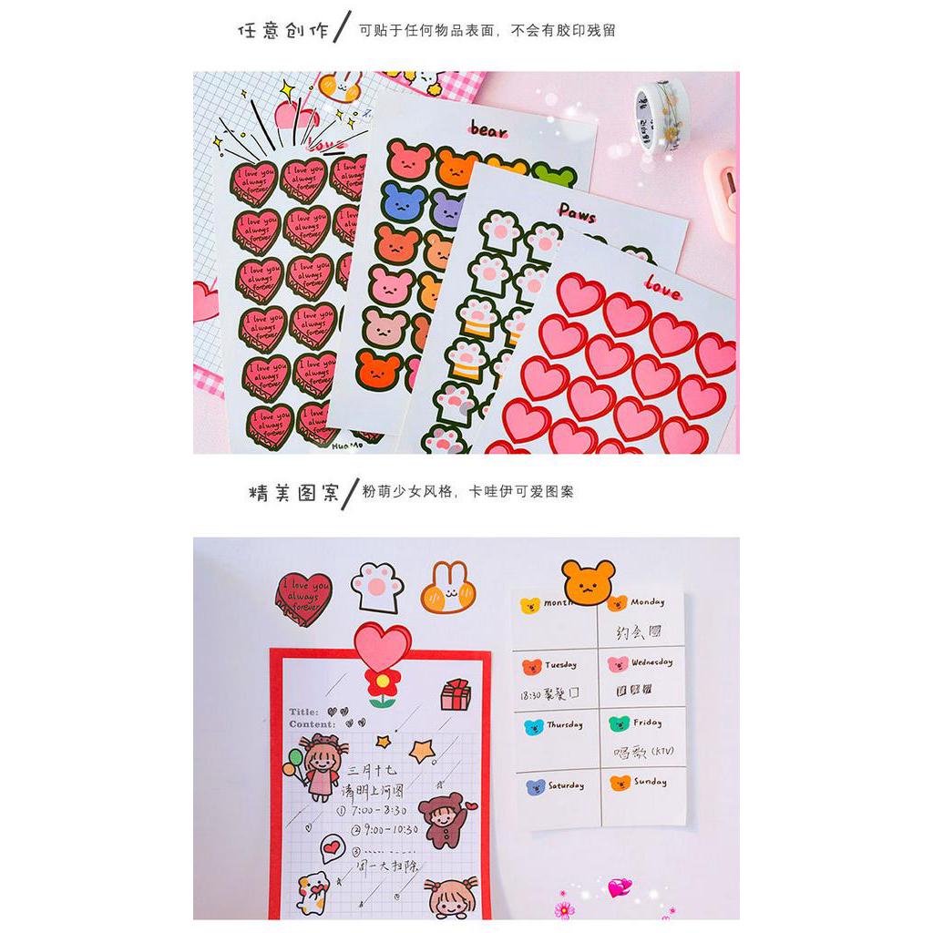 Tờ Hình Dán Họa Tiết Hoạt Hình Dễ Thương Nhiều Màu Sắc