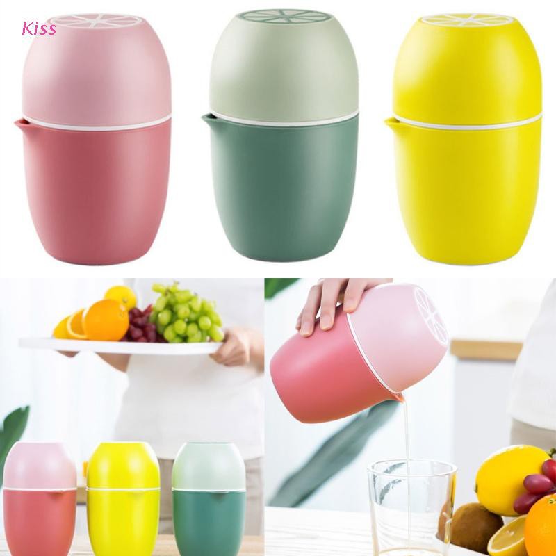 kiss Lemon Shaped Manual Juicers with Two Press Options for Different Fruits 3 Colors