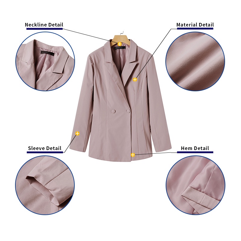 Áo khoác blazer ZANZEA tay dài cổ lật phối nút ôm eo thời trang công sở dành cho nữ