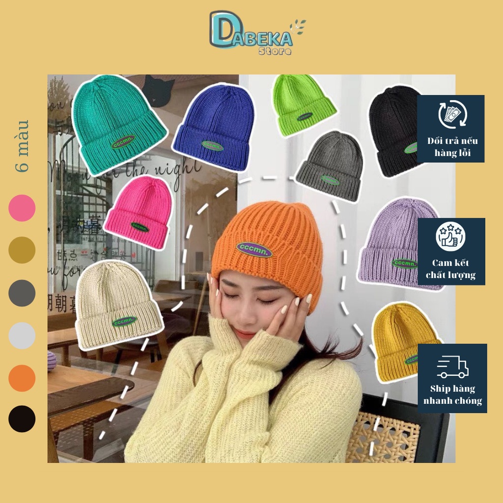 Mũ / Nón Len Ulzzang Hot Trend Cá Tính Thời Trang -Mũ Beanie Nữ Trơn Giữ Ấm Mùa Đông Phong Cách Hàn Quốc - Dabeka- Pk087
